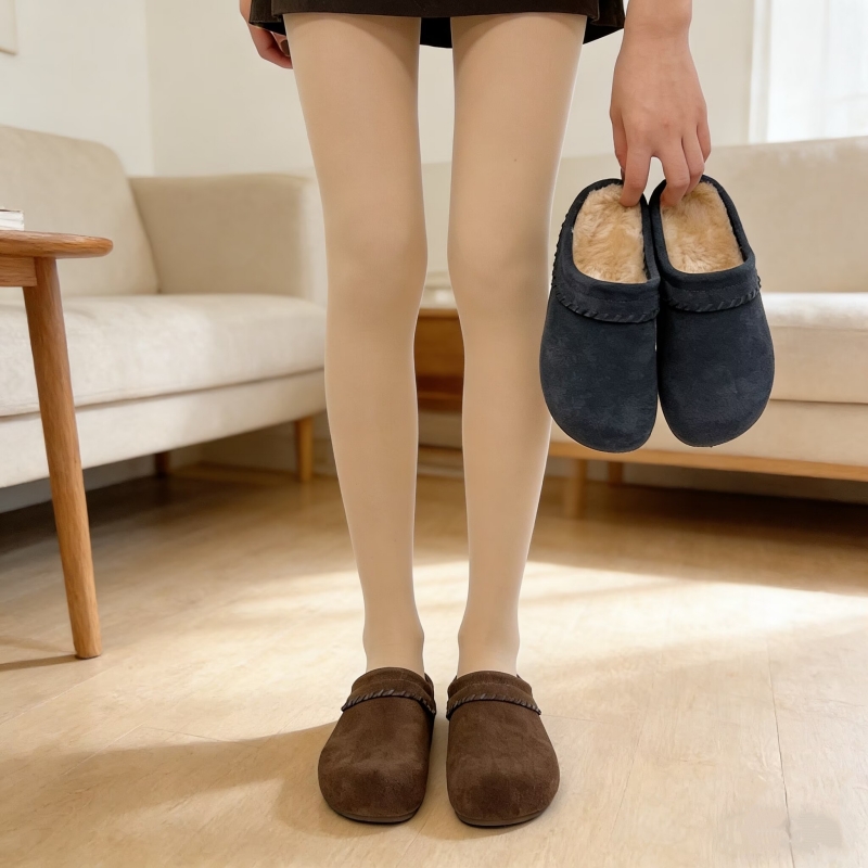 真皮+绒里！专柜商场撤柜断码厚底保暖勃肯包头半拖鞋女M6553060A