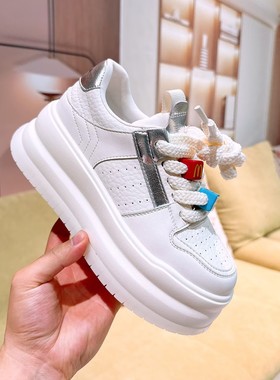 真皮！厚底小白鞋！专柜折扣商场女鞋时尚休闲鞋女洋气M23-76691