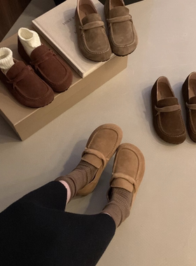 真皮磨砂牛皮！专柜女鞋平底乐福鞋英伦风勃肯鞋秀气小皮鞋Z0765