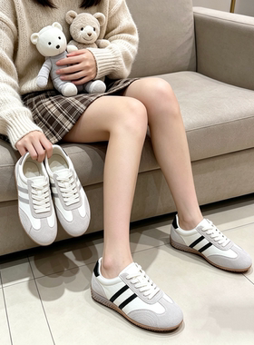 真皮！专柜商场撤柜断码软底舒适显脚小休闲德训鞋女M57-6222-6