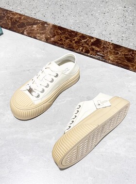 真皮头层牛皮！厚底板鞋小白鞋！专柜女鞋时尚休闲鞋女Z3753-972