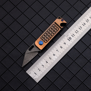 赤马玉龙折刀口袋大马士革刃防身便携随身EDC实用户外万物皆可盘