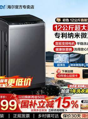 海尔洗衣机12/13公斤大容量10kg全自动家用直驱变频除菌波轮20E