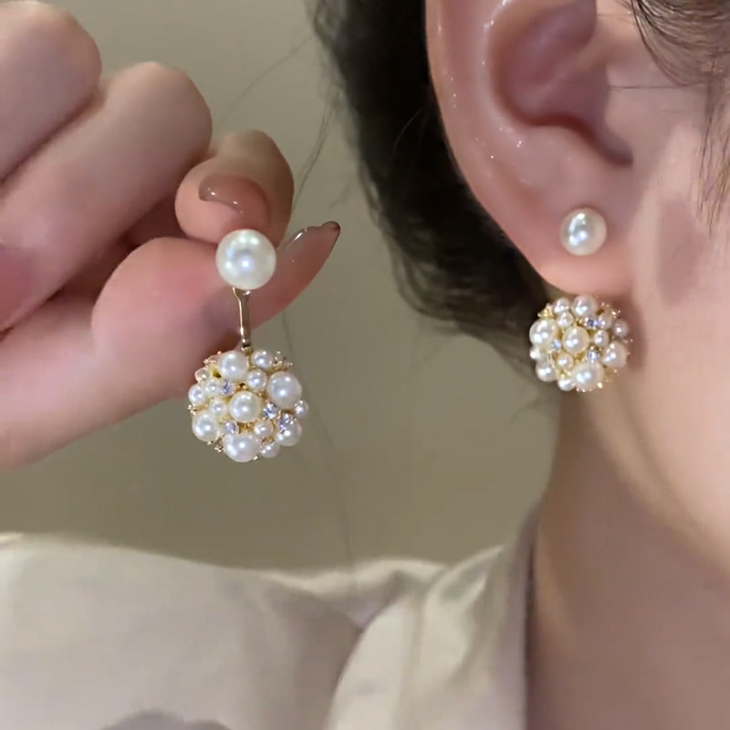小众气质高级感后挂式珍珠耳钉耳环女时尚百搭简约2023新款爆款潮,饰品/流行首饰/时尚饰品新,耳环,淘宝优惠券,粉丝福利购,淘宝优惠卷