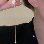 流苏耳线耳环时尚 一款 两戴后挂长款 气质仙气圆脸显瘦高级感百搭女