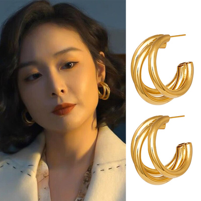 大嫂陈书婷同款耳环气质银针耳钉