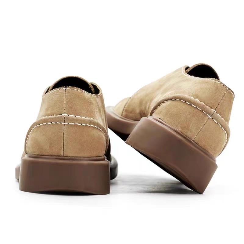 真皮休闲皮鞋2025春季复古休闲工装鞋平底圆头潮男鞋青年百搭鞋子