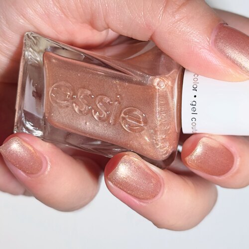 美国essie指甲油扭扭瓶微光疗持久清浅蜜金 412 steel the show