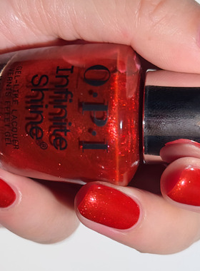 美国OPI微光疗指甲油2025圣诞系列限量色 闪耀微光橘调红色 HRS20