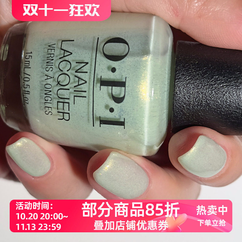 美国Opi指甲油 2025春季 S047金箔抹茶绿色AppointMINT Confirmed