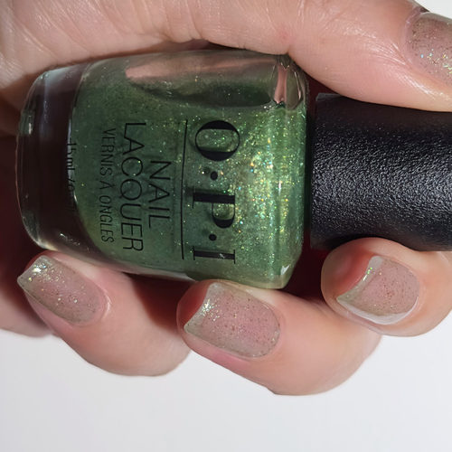 OPI H015鼠尾草灰绿指甲油 细闪金绿珠光显白秋冬莫兰迪纯色甲油