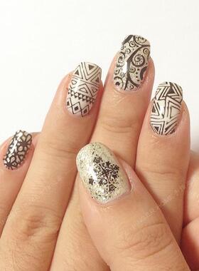 QA印花模板/钢板 绘图彩绘指甲印章图章 QA49-QA72 链接3