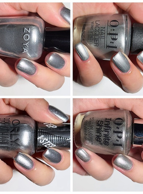 美国orly指甲油 高级金属银2010004镜面摇滚银色elixir不可剥免烤
