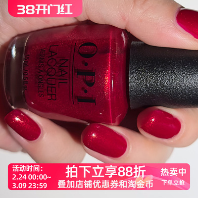 美国OPI指甲油2025圣诞限量 金箔红玫瑰 HRS04 Spread the Cherry