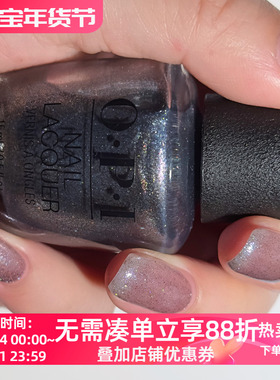 美国OPI指甲油 暗夜银河璀璨碳灰紫闪 MI08 opi nails the runway