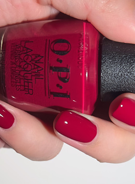 美国OPI指甲油 漆光樱桃果酱红 H02 持久美甲 chick flick cherry