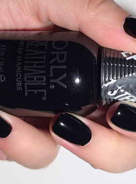 美国orly指甲油透气系列12free 纯黑色 2010005 MIND OVER MATTER