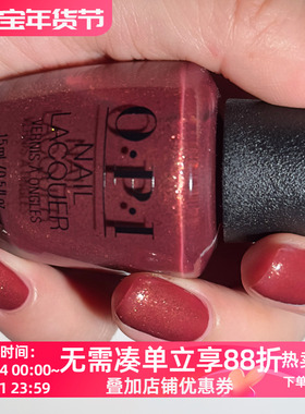 OPI指甲油2025圣诞限量 金沙微光铜红色 HRS06 Ginger Snapped