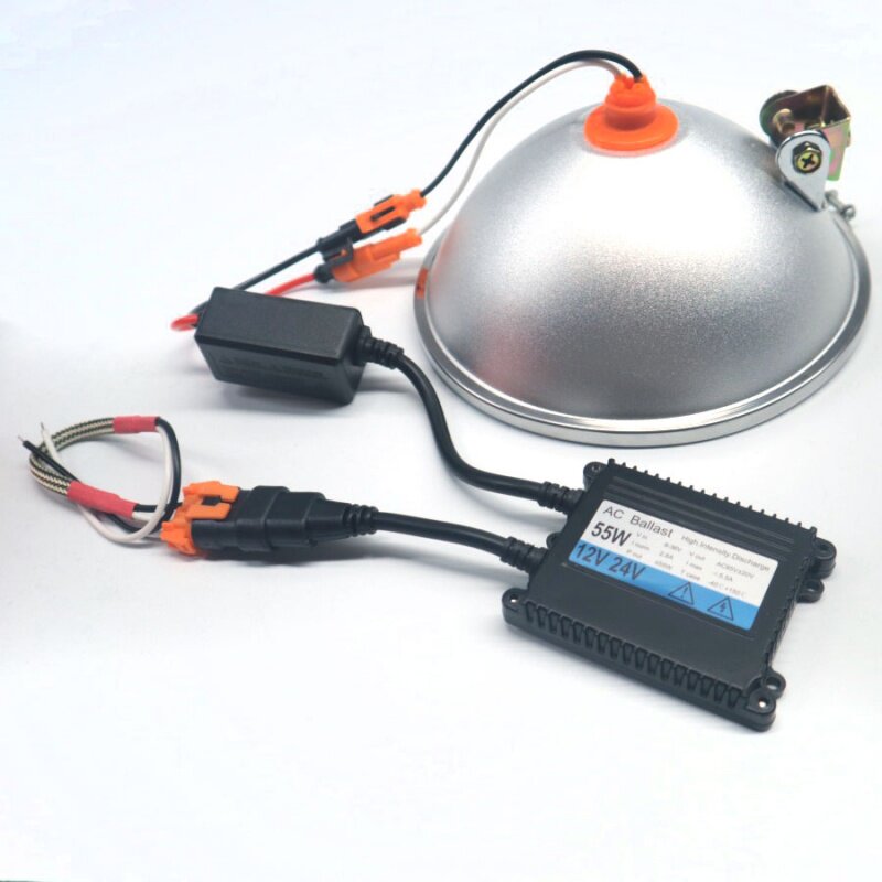 12伏摩托车灯货车24v巡航灯疝气灯48v电动车灯超亮射灯100w氙气灯