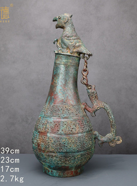 西周蟠龙纹匏壶家居高档礼品摆件古玩收藏博物馆铜祥德制特色礼品