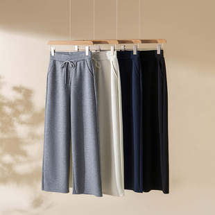 长裤 高腰休闲空气直筒显瘦垂顺裸感宽松阔腿裤 女km917 LU款 春秋款