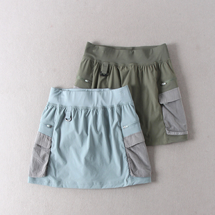 出欧美单！户外山系休闲运动风安全裤防走光百搭工装短裙半身裙