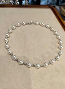 ISLA孤岛10mm施家仿海水满天星珍珠项链澳白光正圆轻奢通勤s925银