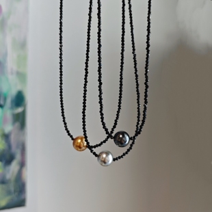 颈链金锁骨链女 ISLA孤岛施家珍珠大溪地浓金铂金灰项链红玛瑙细款