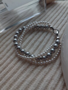 ISLA孤岛三层真多麻色施家珍珠扭扭手链复古轻奢通勤饰品925银