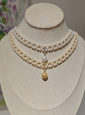 ISLA孤岛M家同款编织项链施家仿珍珠女小众高级感锁骨链颈链颈圈