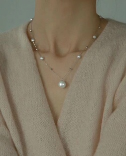 珍珠项链满天星毛衣链不掉色美产14k注金 ISLA孤岛进口施家法式