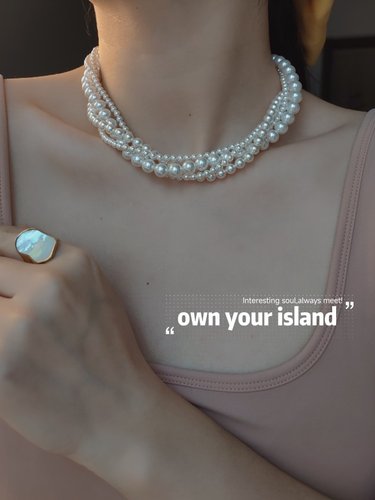 珍珠项链多层叠戴颈链送女友珍珠