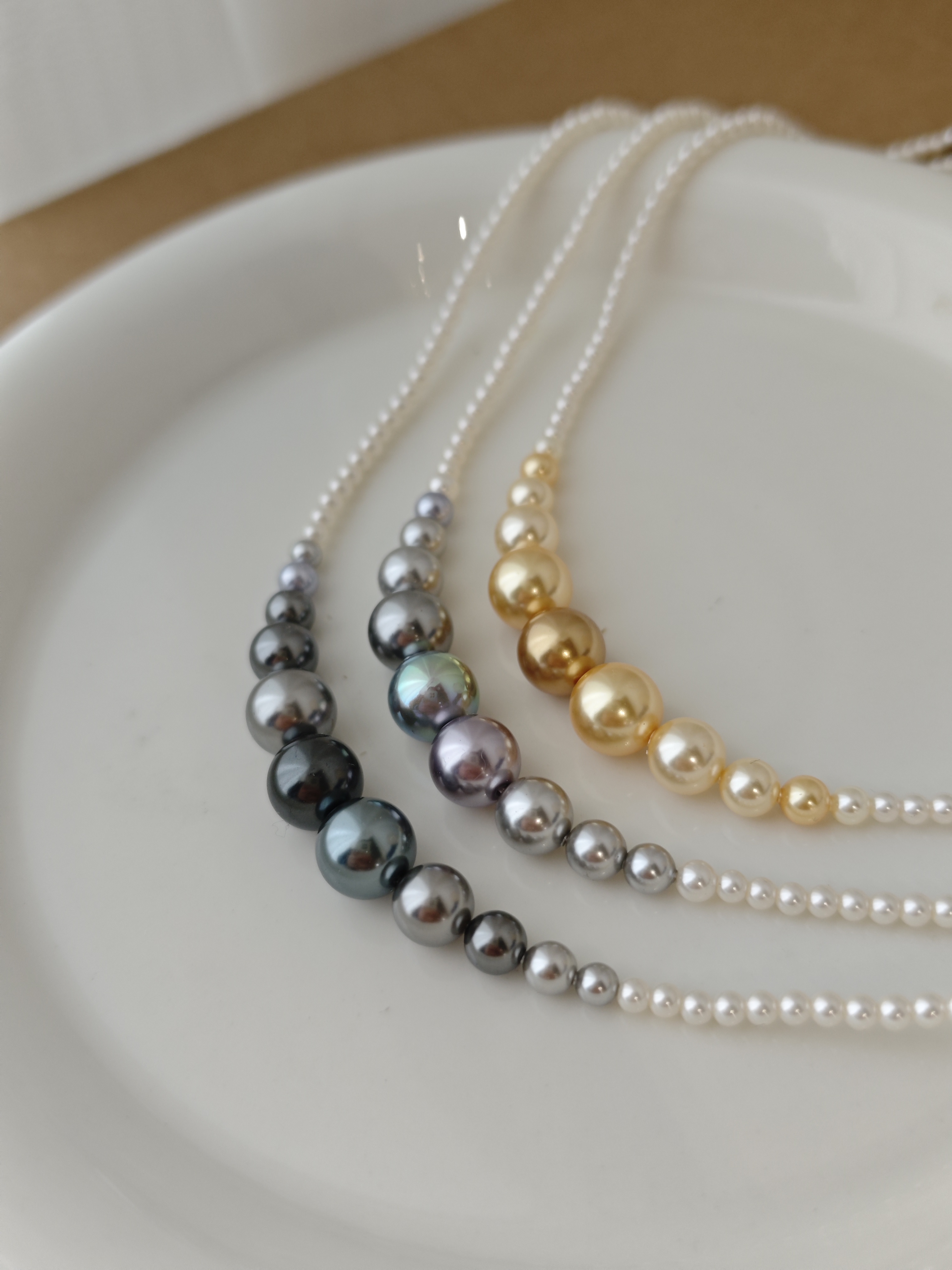 万能扣项链耳环渐变渐变银