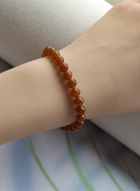 6mm-980 和田玉糖玉手链女新疆且末圆珠串珠散珠天然正品玉石珠串