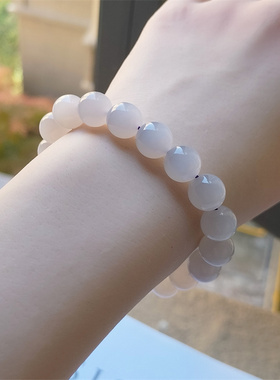 10m和田玉冰仙紫手串女冰种烟紫高级灰烟灰烟青手链天然玉石珠串