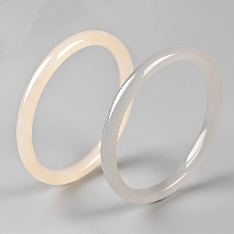 正品和田玉手镯女细玉镯碧玉贵妃烟紫冰晴水糖藕粉羊脂白玉叮当镯