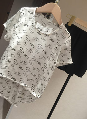 薄款桑蚕丝家居服短裤婴幼儿睡衣