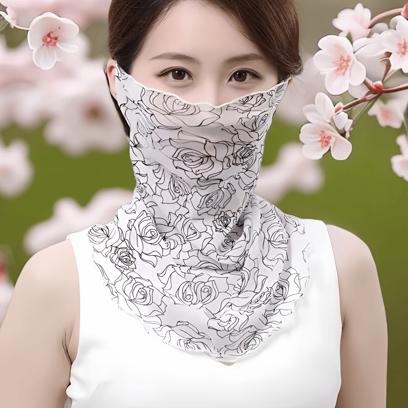 夏季防晒面罩女薄款透气遮阳护颈百搭围脖套户外骑行开车防紫外线