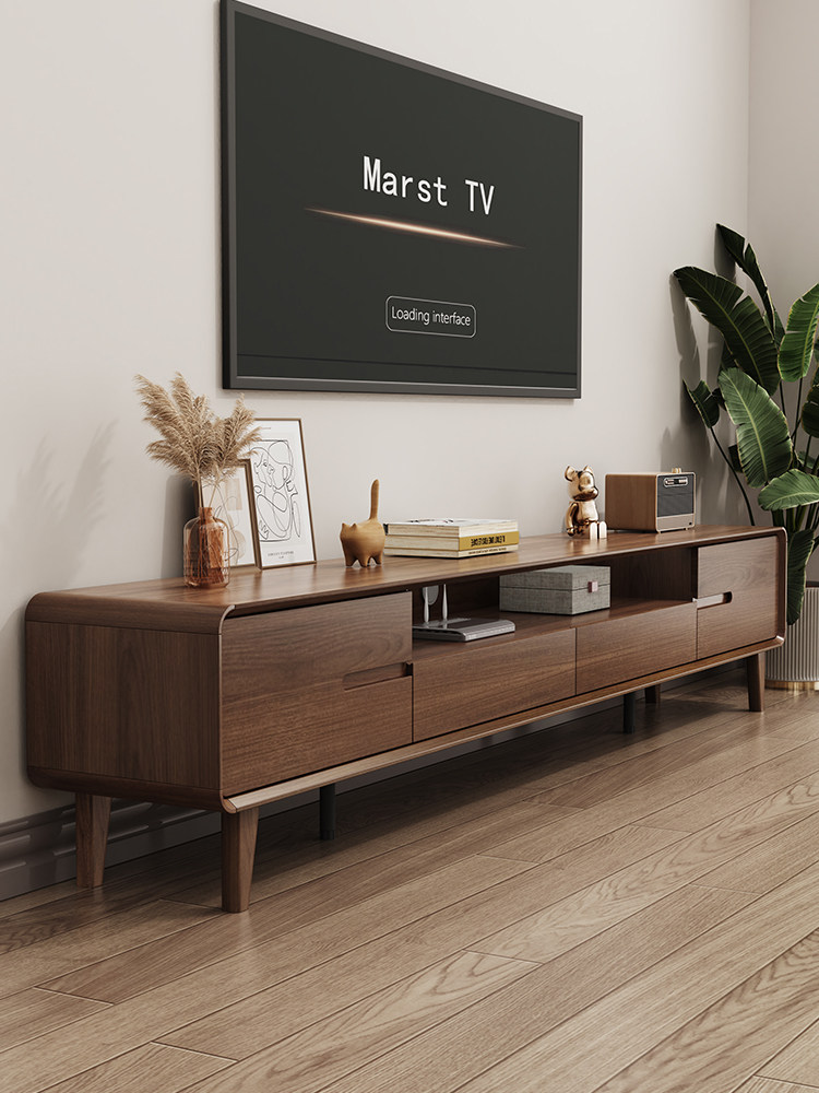 Solid wood TV cabinet living room home coffee table TV cabinet combination 2026 new simple small apartment sideboard integrated