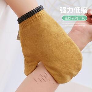 搓澡手套双层加厚防滑内衬洗澡巾强力下泥省力粗砂搓澡巾中年女士