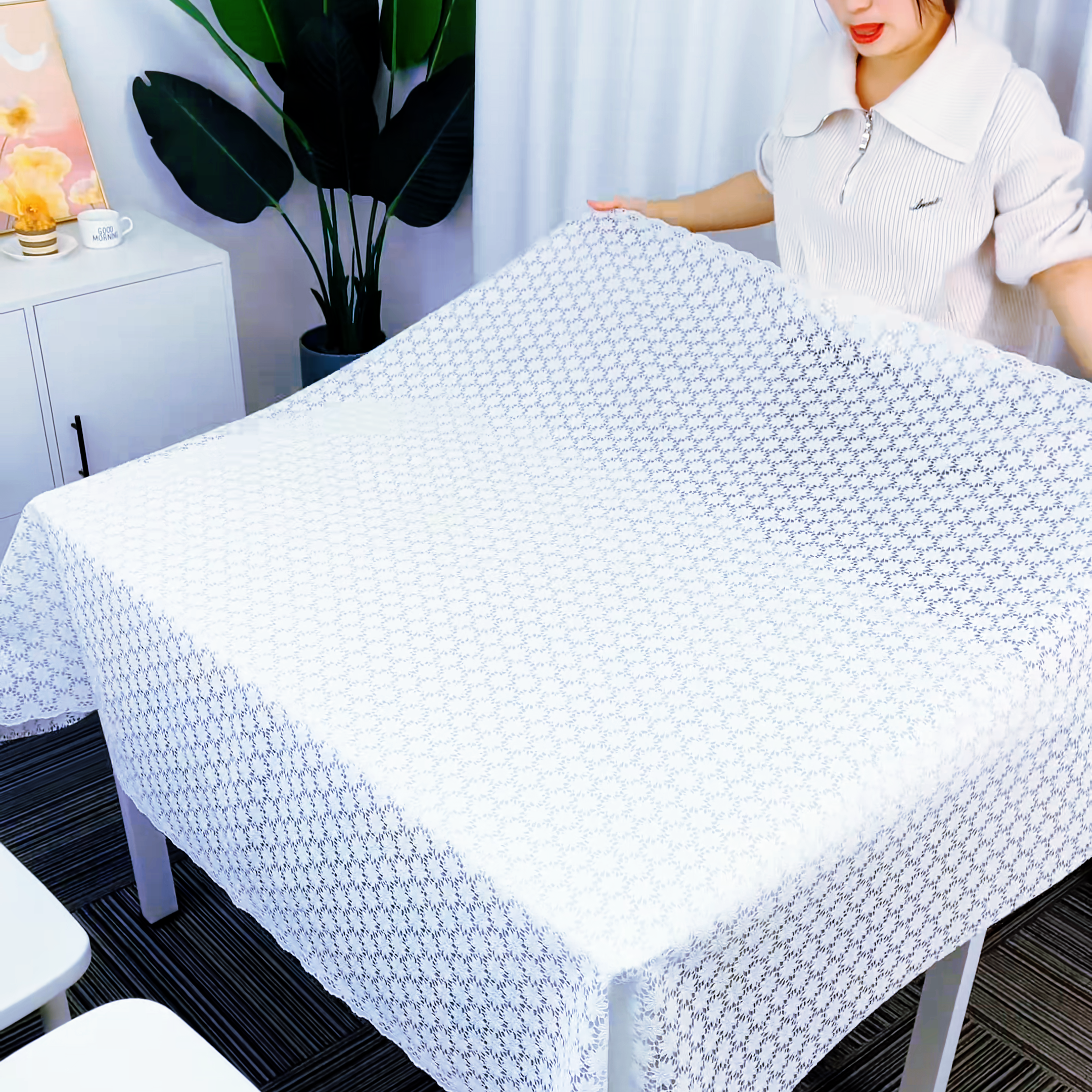 桌布防油防水又防烫2025年新款小清新田园餐桌布免洗塑料茶几垫