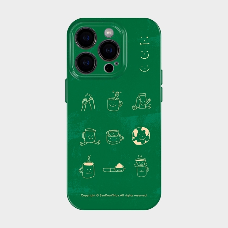 Saone的壳绿色好心情适用iphone苹果16promax手机壳女生新款15艺术设计感ins小清新14可爱华为13小众不会撞