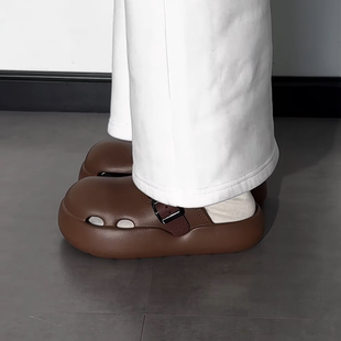 爆5洞洞厚底玛丽珍凉拼色厚底百搭外穿包头 2026新款 拖鞋 女款