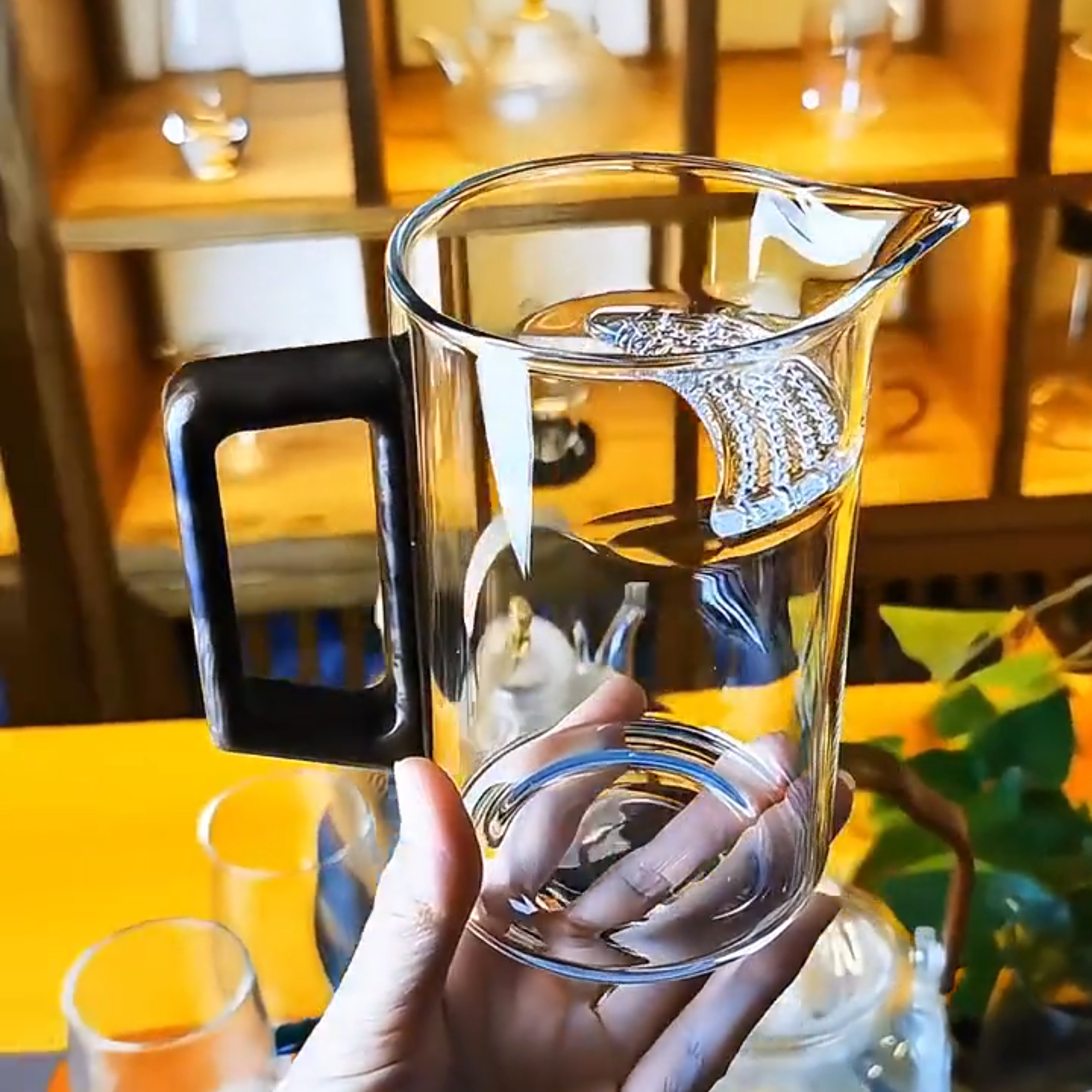 茶具公道杯加厚耐热玻璃高硼硅月牙杯茶水分离一体过滤家用泡茶杯