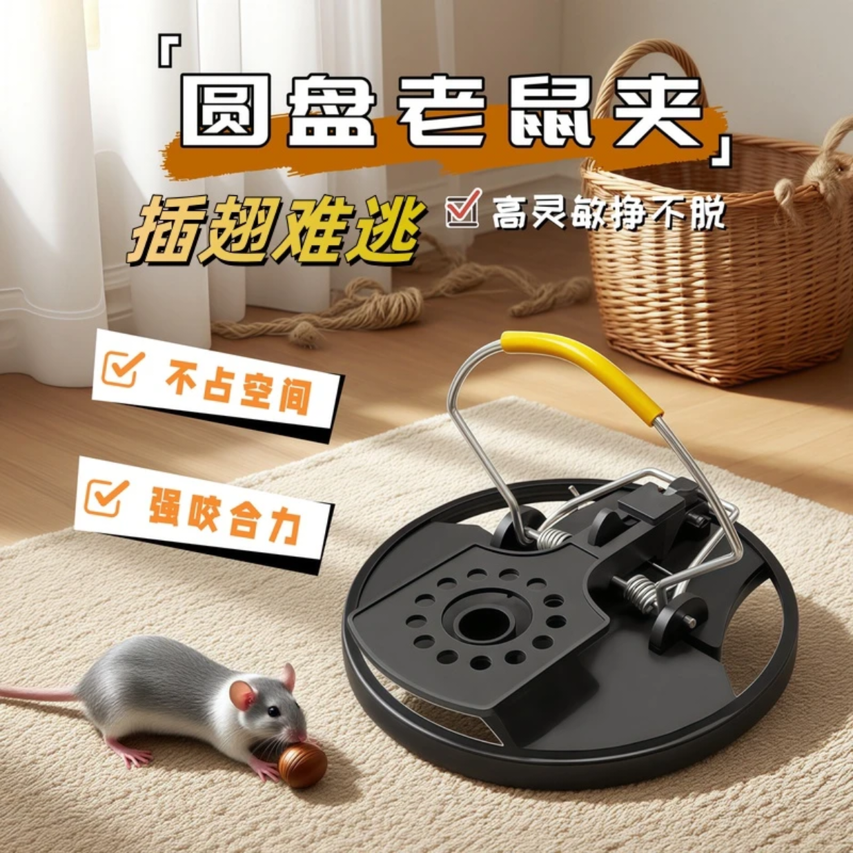 2025新款超灵敏家用灭鼠笼