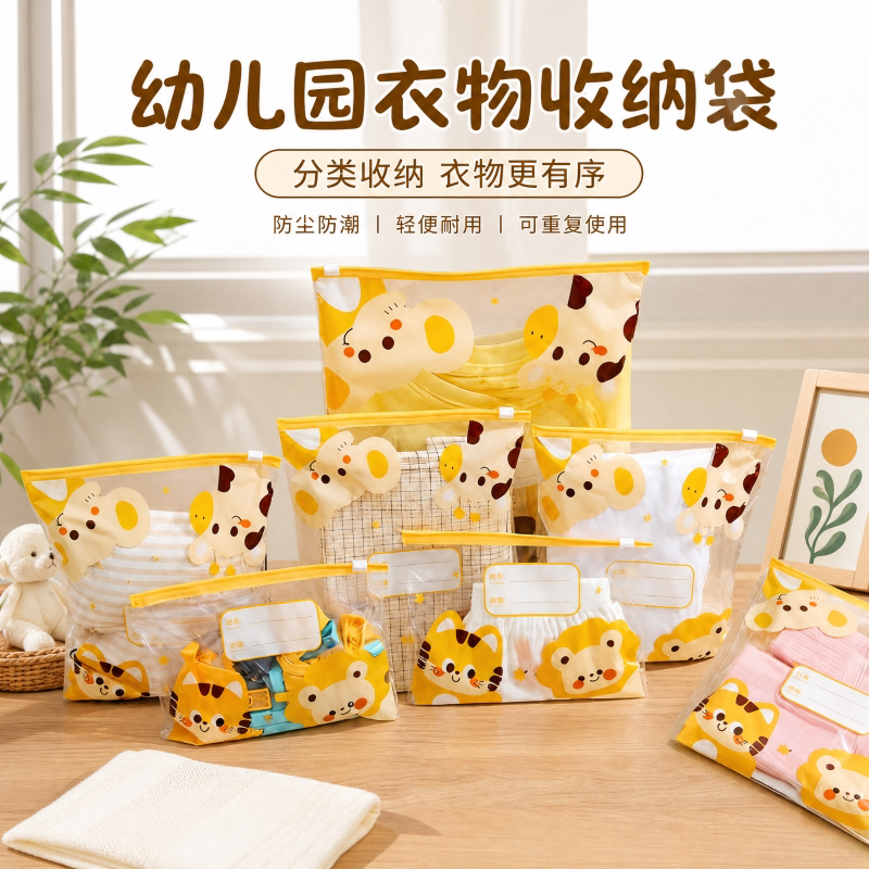 幼儿园宝宝入园衣服儿童入学用品衣物收纳袋密封防风分装脏衣袋子