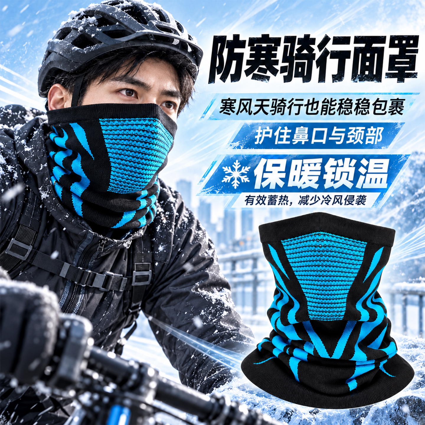 骑行面罩秋冬防寒保暖围脖登山跑步脖套透气无缝围巾