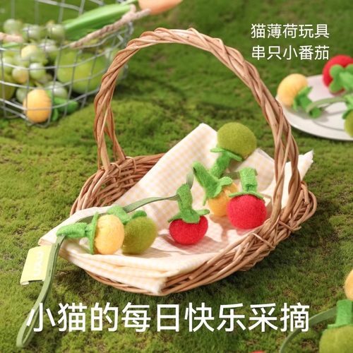 番茄逗猫棒耐咬猫咪玩具