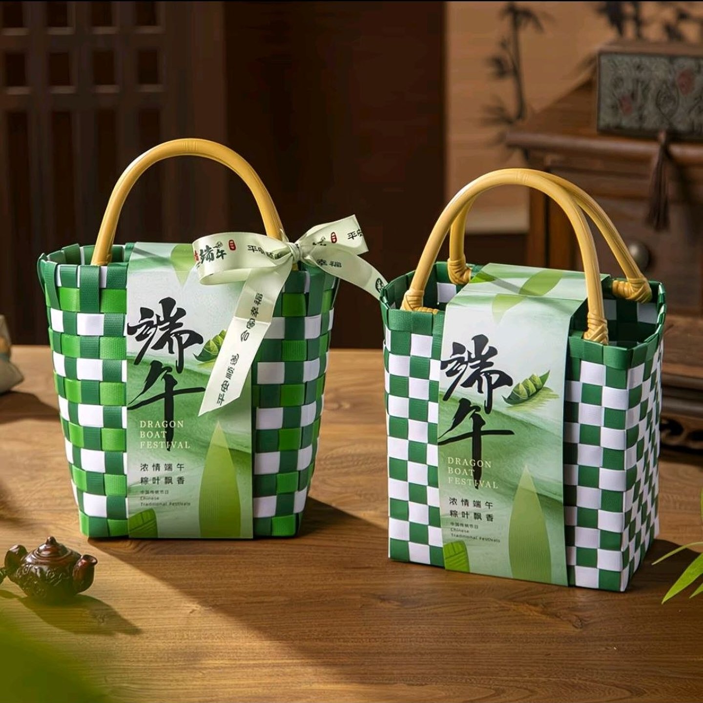 端午节编织包手工diy材料包竹编菜篮子非遗制作社区团建活动暖场