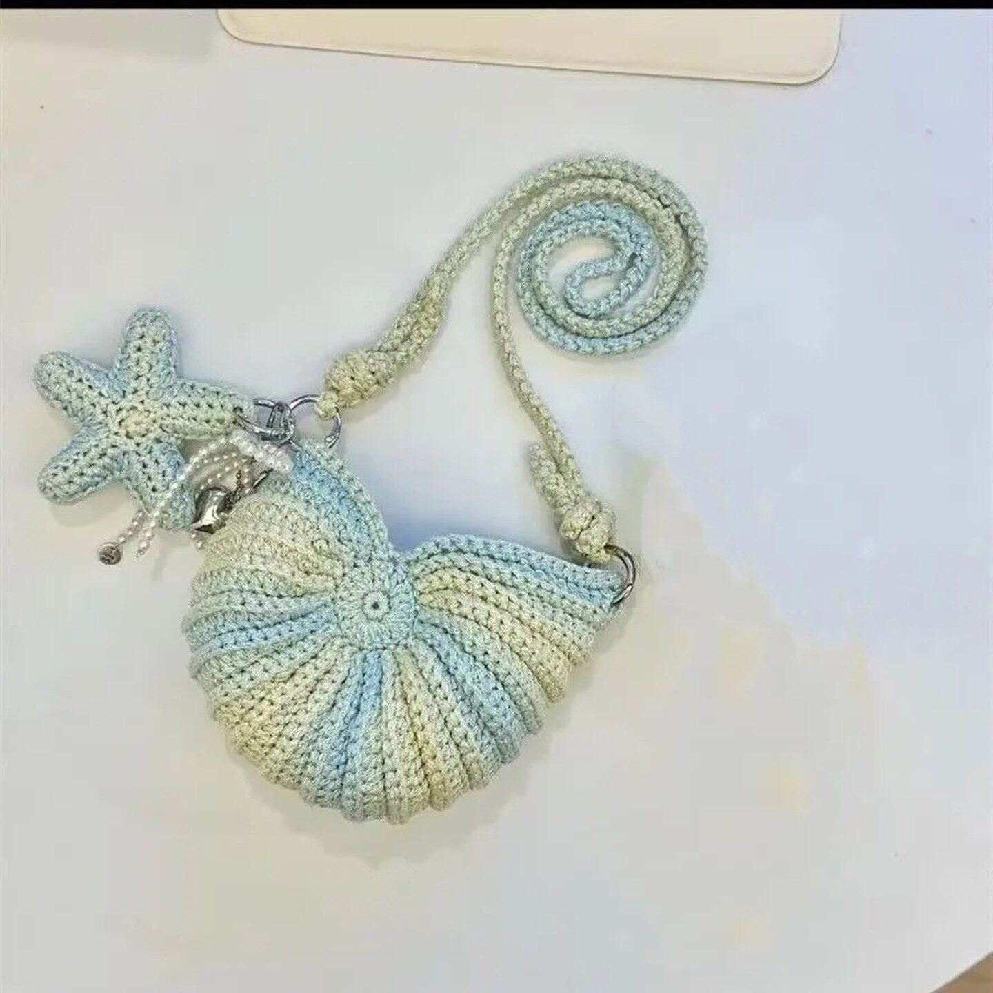手工编织海螺手机包海星爆闪涂鸦线钩针编织diy材料包送闺蜜